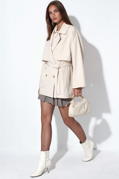 Double-Breasted Belted Trench Coat - Image 2