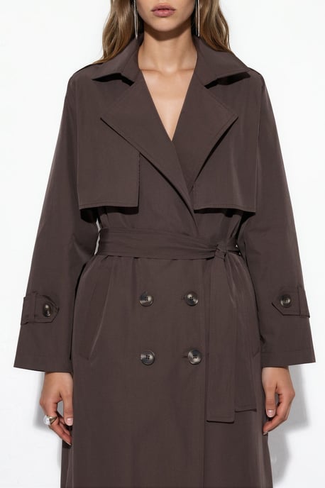 Dubbelzijdig Gordijn Trenchcoat met Ceintuur - Image 4
