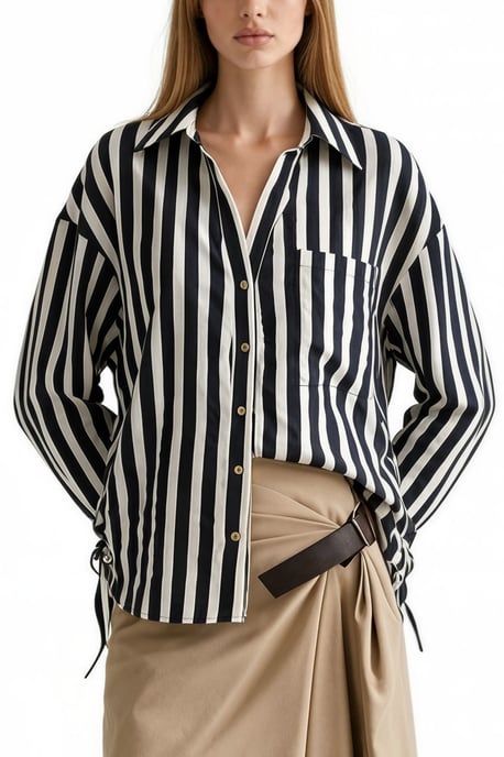 Striped Woven Button-front Shirt - Image 2