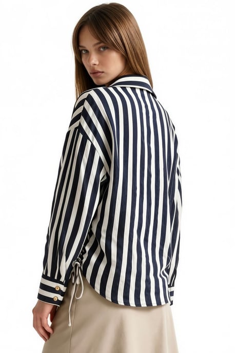 Striped Woven Button-front Shirt - Image 3