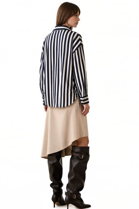 Striped Woven Button-front Shirt - Image 4