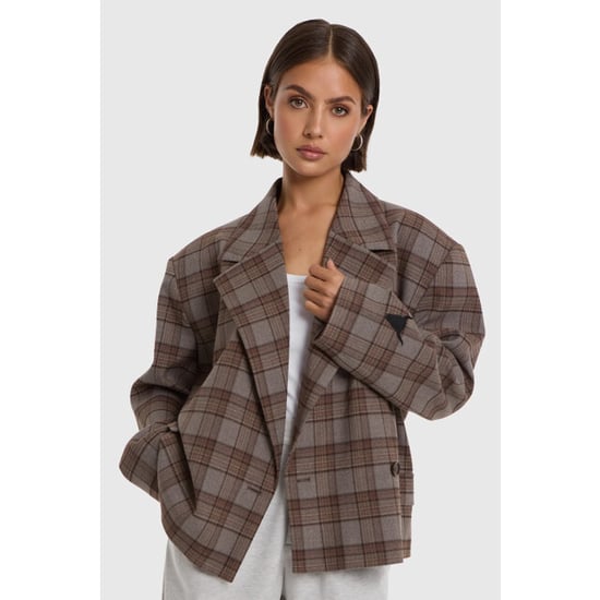 Alix The Label Cropped check blazer - - Image 3
