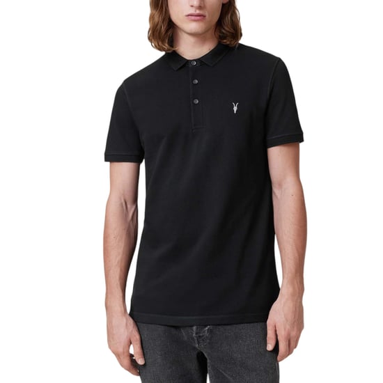 AllSaints Mens Reform Black Polo Shirt - Image 1