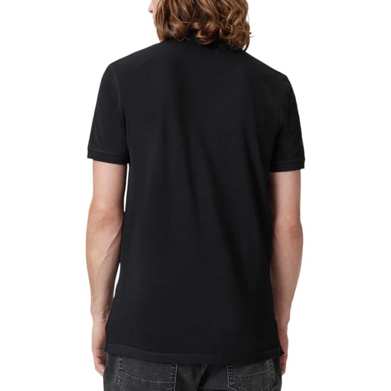 AllSaints Mens Reform Black Polo Shirt - Image 4