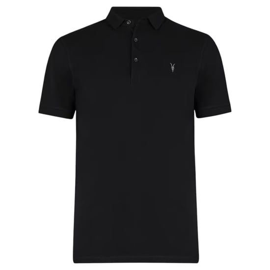 AllSaints Mens Reform Black Polo Shirt - Image 5