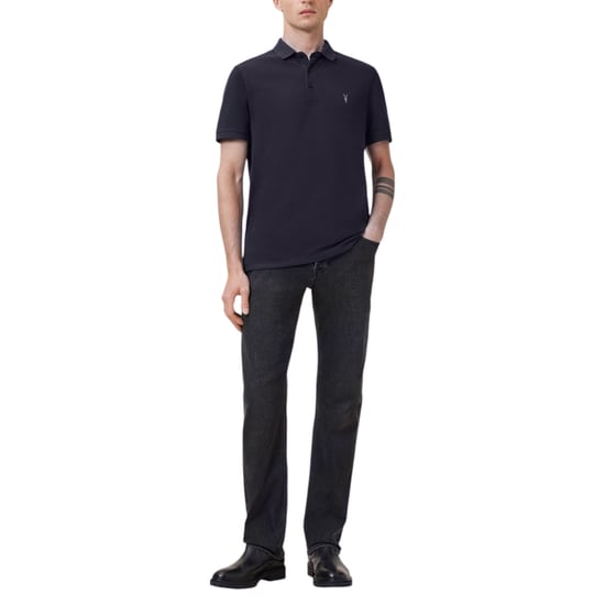 AllSaints Mens Reform Ink Navy Polo Shirt - Image 2