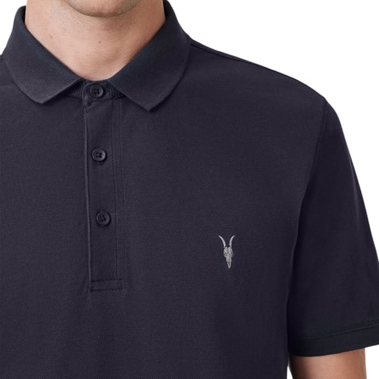 AllSaints Mens Reform Ink Navy Polo Shirt - Image 3