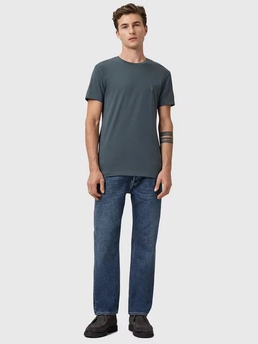 AllSaints Tonic Mens Petrol Blue T-Shirt - Image 2