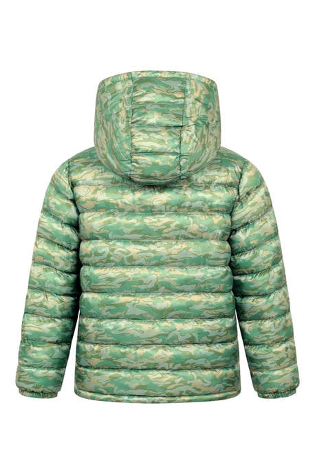'Seasons' Kids Padded Jacket with Side Pockets Fur Lined Water Resistant School Coat Forest Green - Image 4