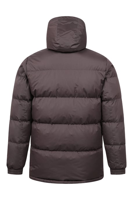 'Snow' Men's Padded Jacket Water Resistant Adjustable Hood Everyday Rain Coat Brown - Image 3