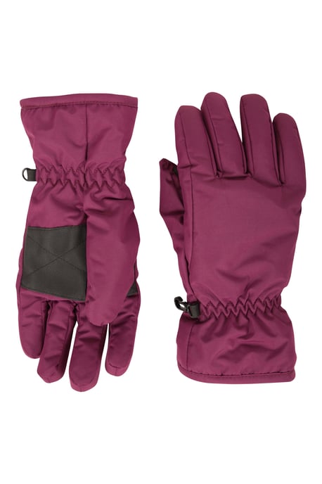Women's Ski Gloves Warm Snowproof Water Resistant Textured Palm Winter Mittens Purple - Image 2
