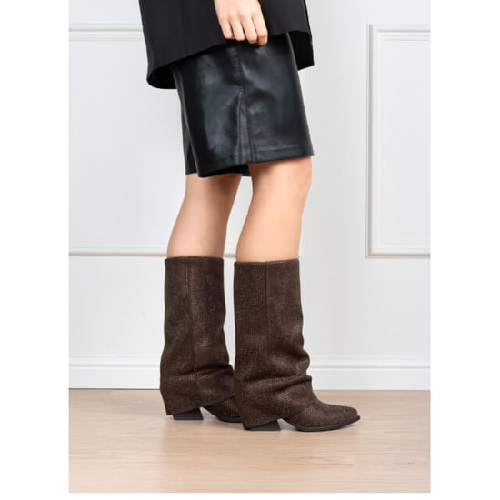 Poelman Ps lois laarzen studs dark brown hoge laarzen dames - Image 4