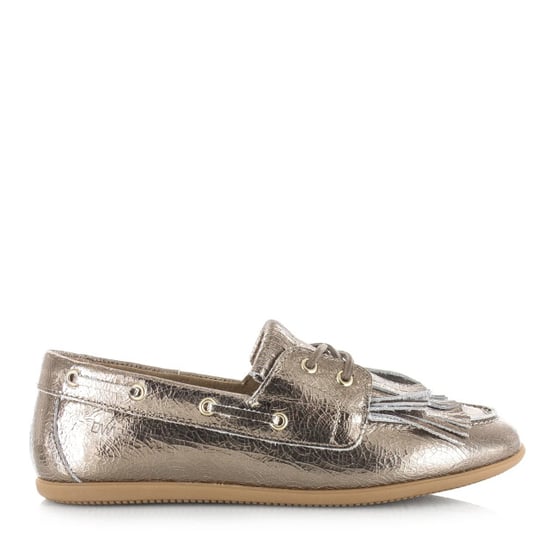 DWRS Label Latty fringes crackled stone mocassins dames - Image 1