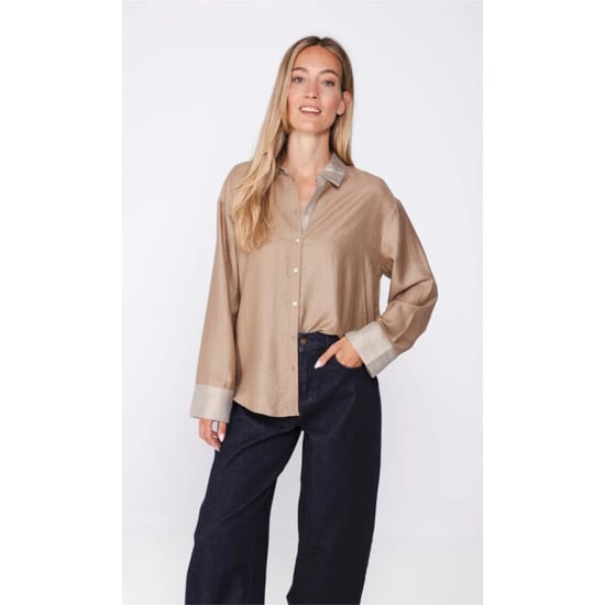 Poools Blouse shiny 633110-t413 biscuit - Image 1