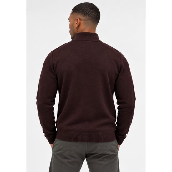 Lyle and Scott Kn2330v y357 beetroot marl- half zip heren trui - - Image 2