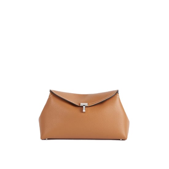 Toteme T-Lock clutch van genarfd leer - Image 1
