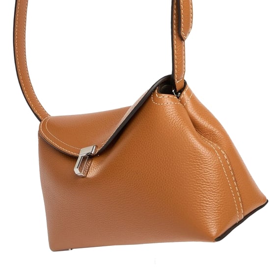 Toteme T-Lock clutch van genarfd leer - Image 5