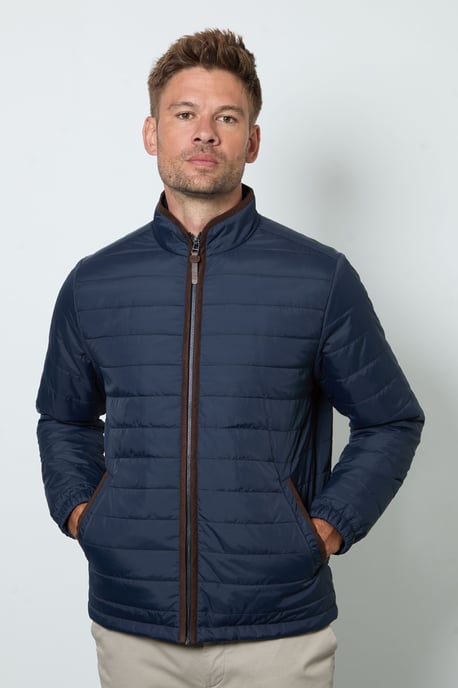 Navy Quilted Jacket - Image 1