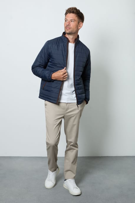 Navy Quilted Jacket - Image 4