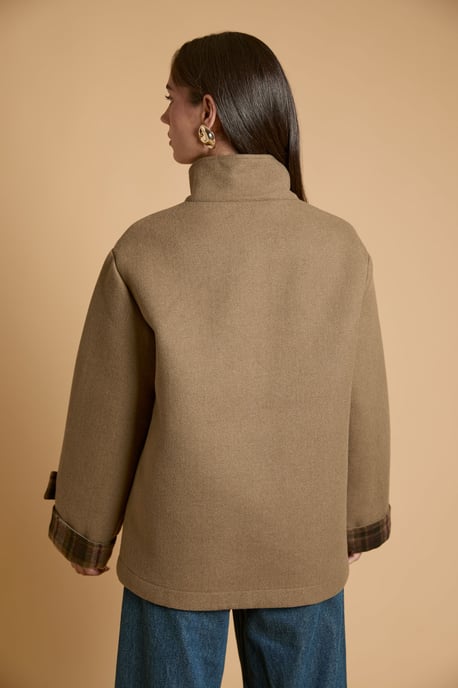 Short Duffle Coat with Turn Back Cuff Detail - Image 3