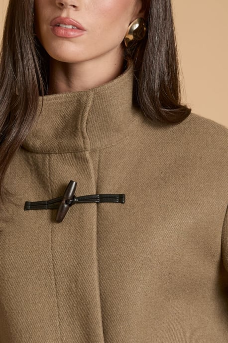 Short Duffle Coat with Turn Back Cuff Detail - Image 4