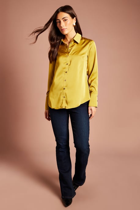 Lisa Tan Long Sleeve Satin Shirt - Image 2
