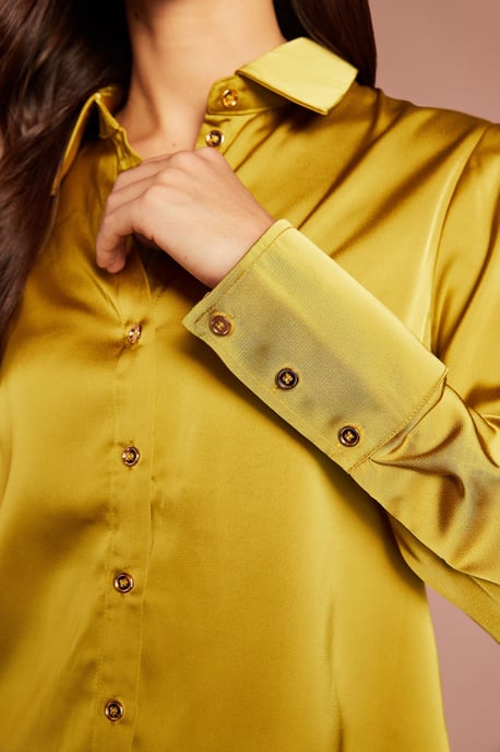 Lisa Tan Long Sleeve Satin Shirt - Image 4