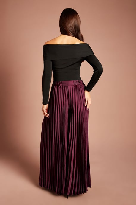 Satin Pleated Trousers - Image 3