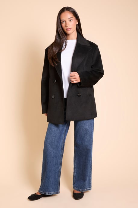 Relaxed Fit Double Breasted Coat - Image 2