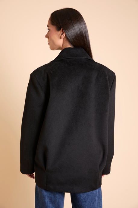 Relaxed Fit Double Breasted Coat - Image 3