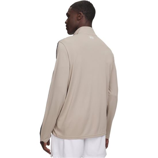 Men's Under Armour Tech™ ½ Zip Long Sleeve in Taupe/Blck/Whit - Image 3