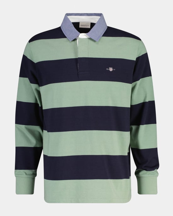 Regular Fit Long Sleeve Logo Detail Polo Shirt in Dark Blue - Striped - Image 2