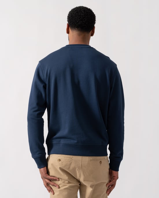 Relaxed Fit Long Sleeve Logo Detail Sweatshirt in Dark Blue - Image 2