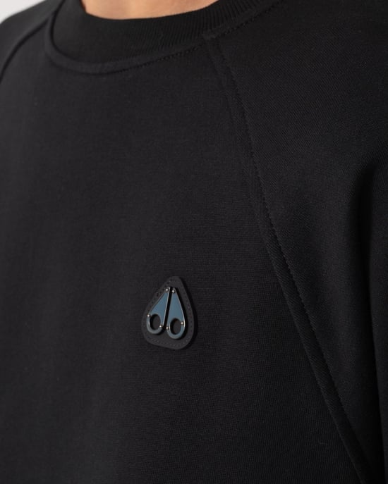 Relaxed Fit Long Sleeve Logo Detail Sweatshirt in Black - Image 3