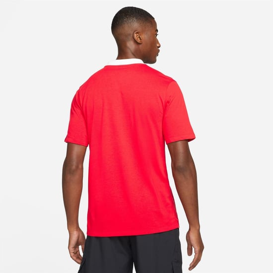 Men's Nike Printed Logo Collared Neck Short Sleeve Shirt in Red - Image 4