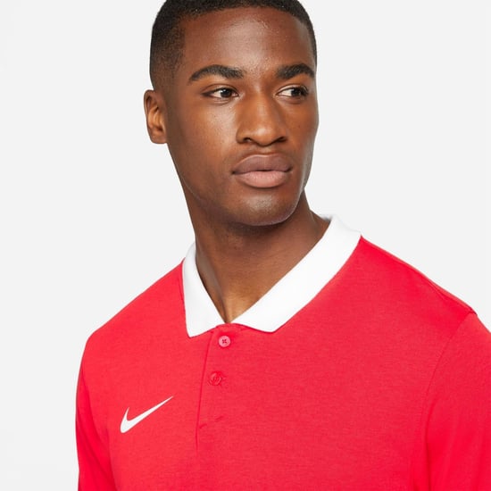 Men's Nike Printed Logo Collared Neck Short Sleeve Shirt in Red - Image 5