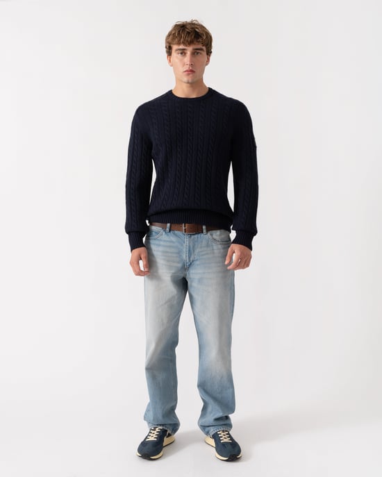 Long Sleeve Jumper in Navy - Image 4