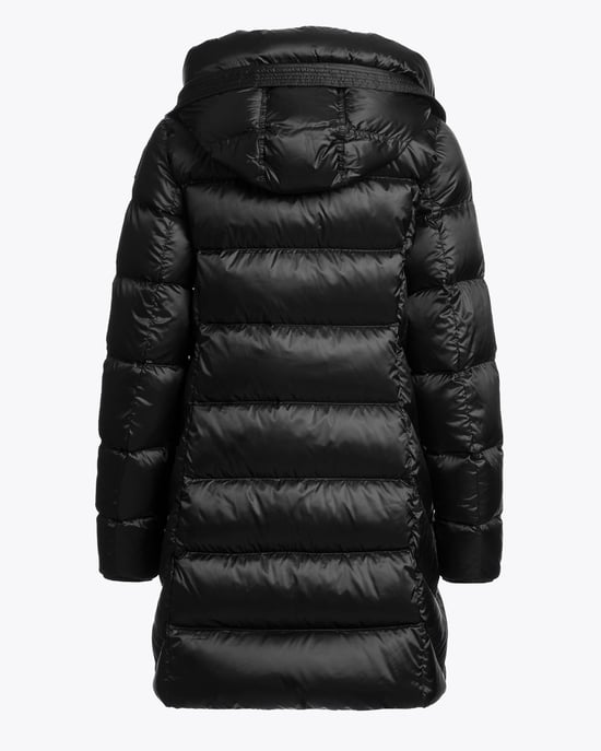Long Sleeve Adjustable Drawstring Padded Jacket in Black - Image 3