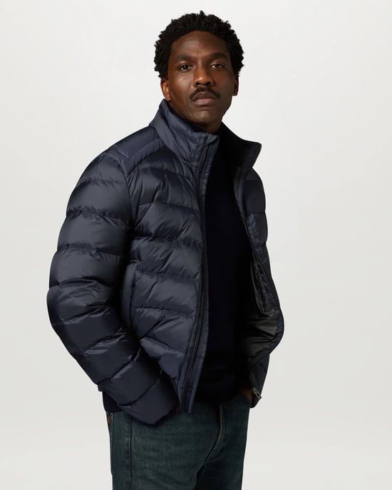 Long Sleeve Padded Jacket in Navy - Image 4