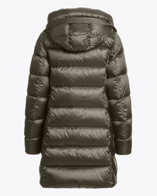 Long Sleeve Adjustable Drawstring Padded Jacket in Olive - Image 3
