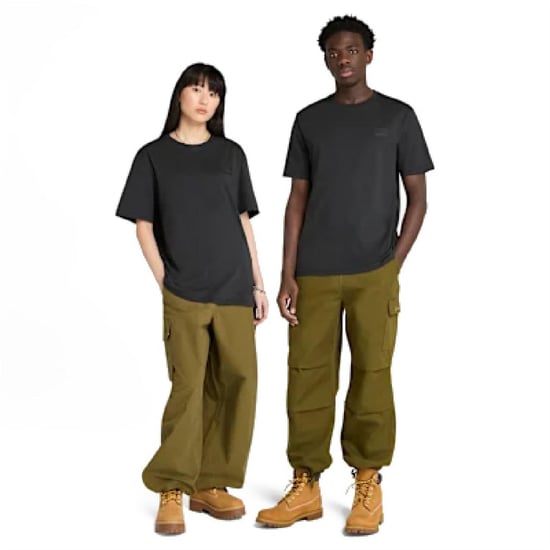 Men's Timberland Silicon Badge T- Shirt in Black - Image 2