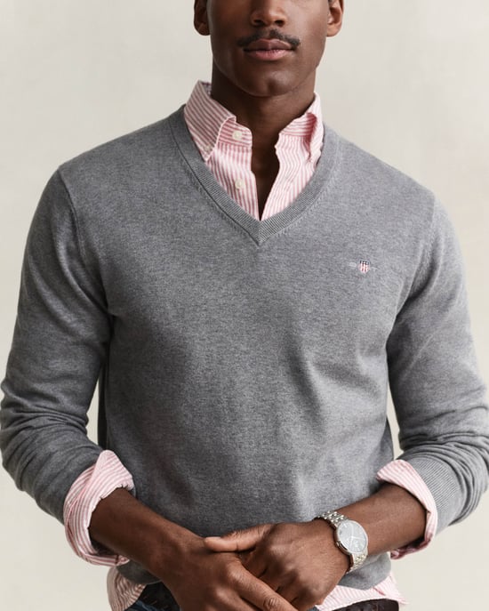 Regular Fit Long Sleeve Logo Detail Jumper in Silver - Image 3