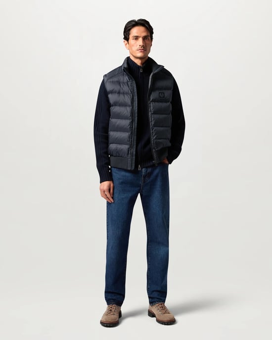 Sleeveless Gilet in Dark Navy - Image 3