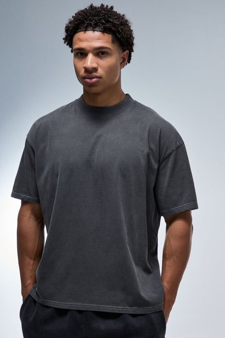 One More Rep Oversized Washed Extended Neck T-Shirt - Image 2