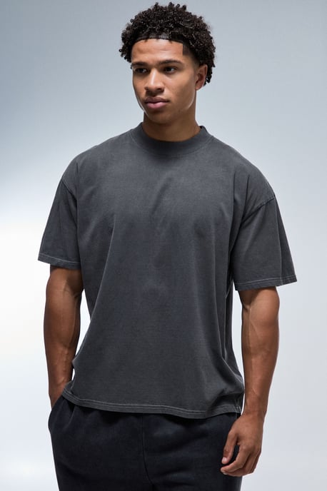 One More Rep Oversized Washed Extended Neck T-Shirt - Image 4