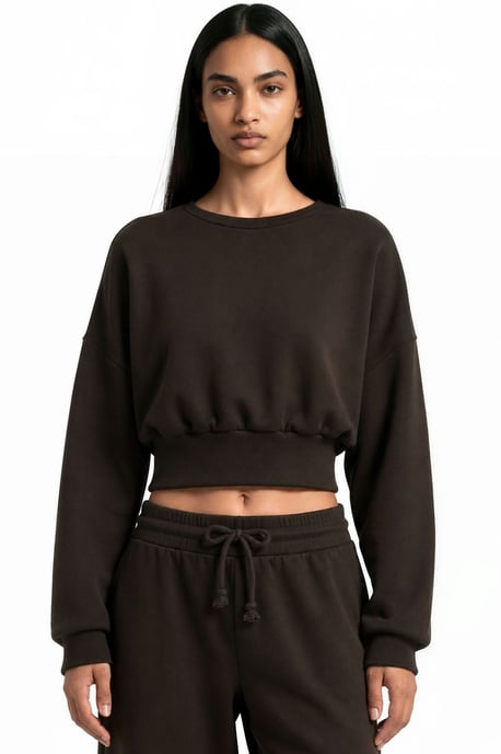 Women's Crop Crew Neck Sweatshirt - Image 1