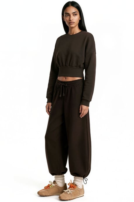 Women's Crop Crew Neck Sweatshirt - Image 2
