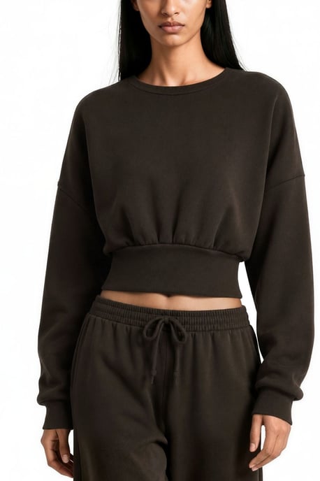 Women's Crop Crew Neck Sweatshirt - Image 4