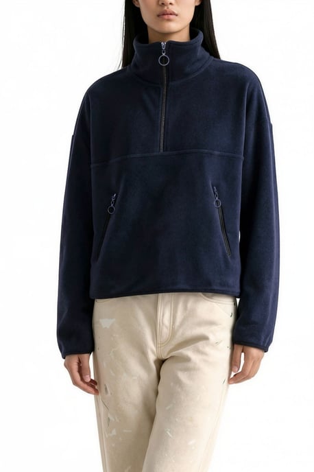 Women's Half Zip Crop Sweatshirt - Image 4