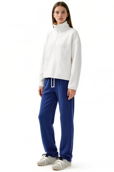Women's Half Zip Crop Sweatshirt - Image 2